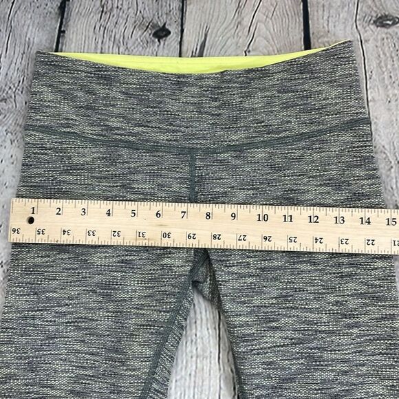 Lululemon Wunder Under Crop 6 Diamond Jacquard Space Dye Slate Clarity Yellow - Picture 10 of 13